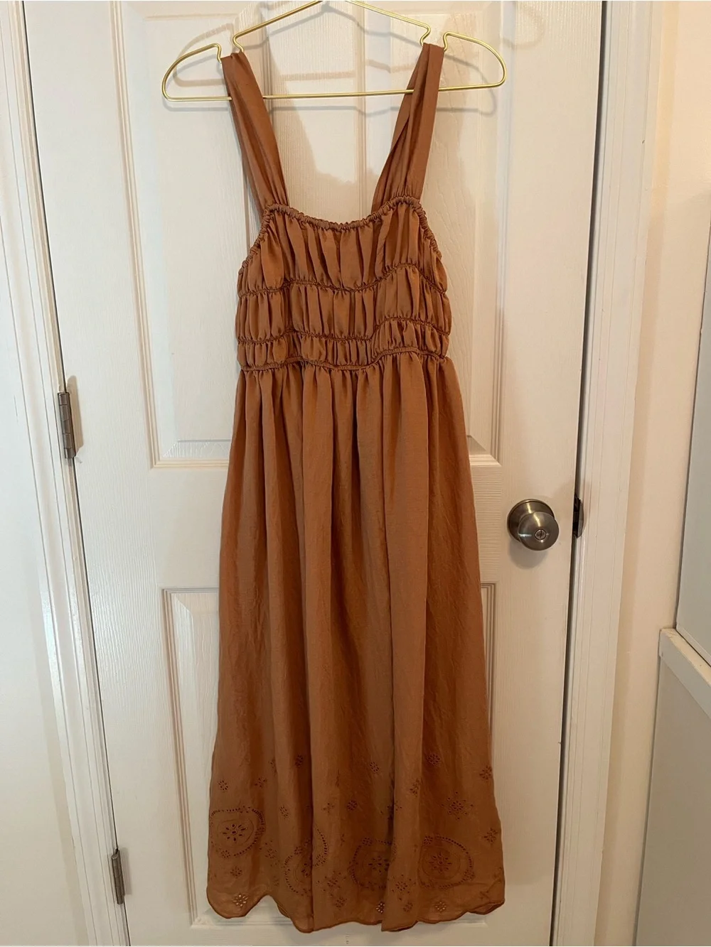 Moon River Smocked Embroidered Midi Dress – Size Small